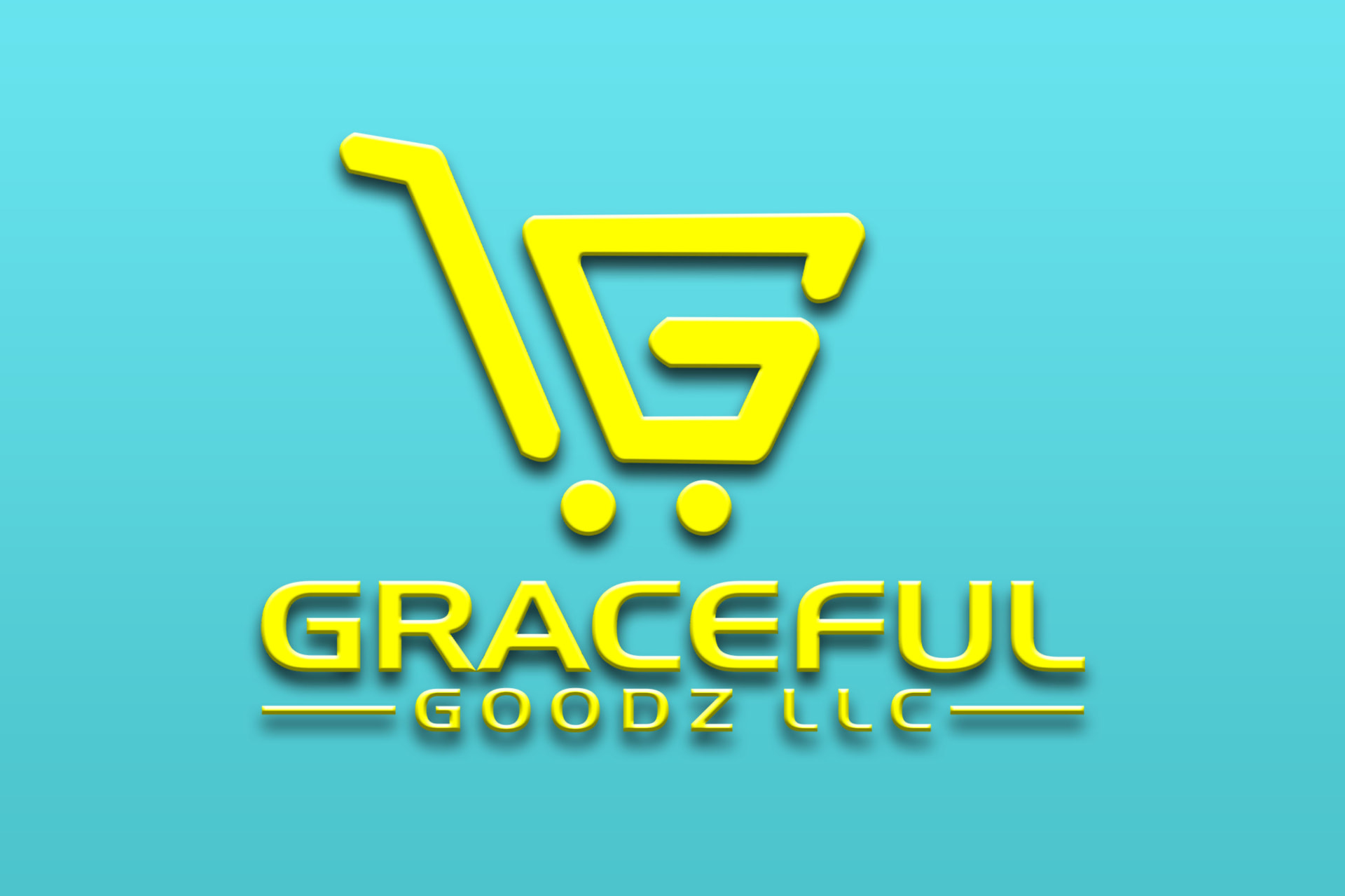 Graceful Goodz LLC logo — yellow shopping cart G on turquoise